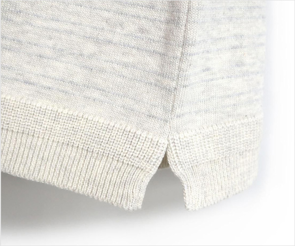 FUJITO（フジト）ボーダー ニットTシャツ（オートミール）