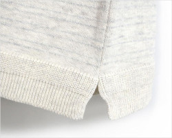 FUJITO（フジト）ボーダー ニットTシャツ（オートミール）