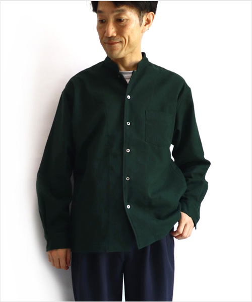 EEL Products(イール プロダクツ)バイカラーシャツ(グリーン)