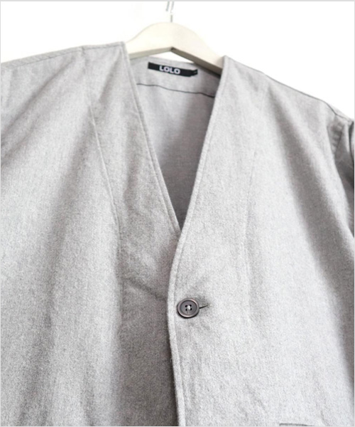 LOLO（ロロ）カラーレス シャツジャケット（トップグレー）