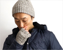 BLACK SHEEP（ブラックシープ）リブ ワッチキャップ＆フィンガーレス ケーブルグローブ