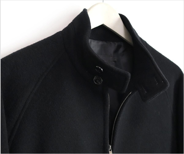 comm. arch.（コム・アーチ）ヴィクトリアンウール ハリントンジャケット（ブラック）