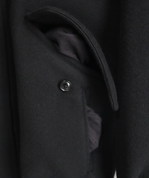 comm. arch.（コム・アーチ）ヴィクトリアンウール ハリントンジャケット（ブラック）