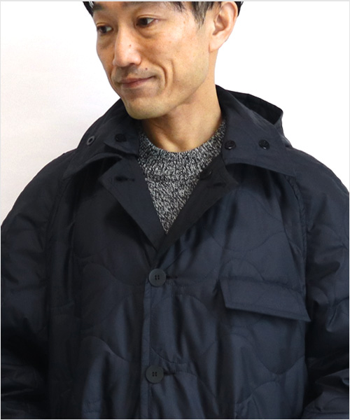 BRENA（ブレナ）リバーシブル オンクルコート（ブラック×ネイビー）