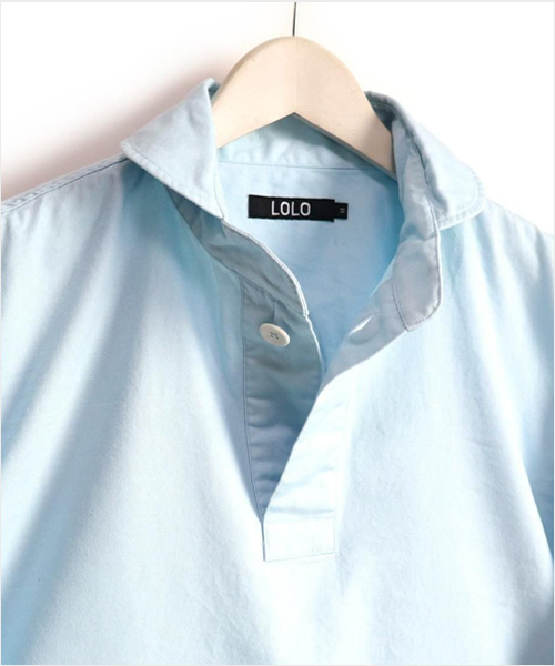 LOLO（ロロ）定番プルオーバーシャツ（サックス）