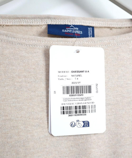SAINT JAMES（セント ジェームス）OUESSANT ソリッドカットソー（ナチュラルベージュ）