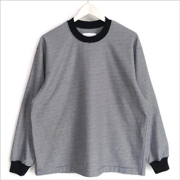 PERS PROJECTS(パース プロジェクト)VICTOR L/S BLIND BORDER TEE(ブラック×ホワイト)