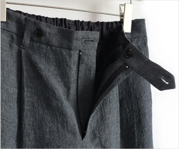 comm. arch.(コム・アーチ)リネン×コットン シャンブレー トラウザーズ(ダークネイビー/Dk.Denim)