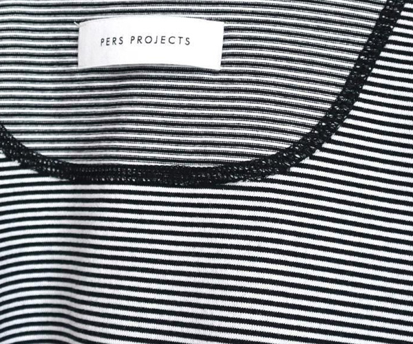 PERS PROJECTS(パース プロジェクト)VICTOR L/S BLIND BORDER TEE(ブラック×ホワイト)