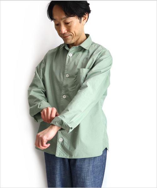 LOLO(ロロ)ニュースタンダードシャツ 春夏バージョン(セージグリーン)