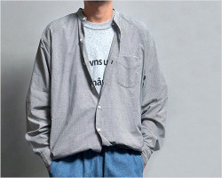 FLISTFIA（フリストフィア）オーバーサイズド バンドカラーシャツ