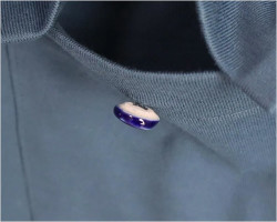 EEL Products（イール プロダクツ）陶器釦のポケTEE 3/4（ブルー）