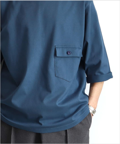 EEL Products（イール プロダクツ）陶器釦のポケTEE 3/4（ブルー）