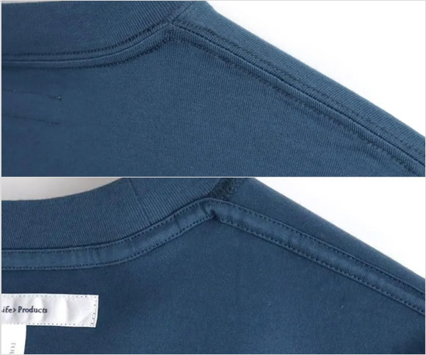 EEL Products(イール プロダクツ)陶器釦のポケTEE 3/4(ブルー)